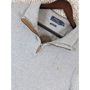 POLO RALPH LAUREN VINTAGE Men's Gray Pullover 1/4 Zip Estate Rib Sweater Size XL